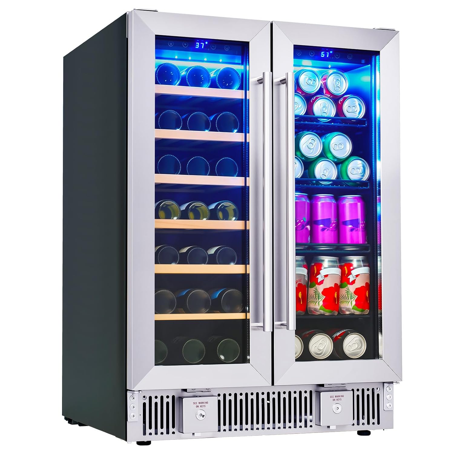 Lodówka na napoje, 24-calowa d – Wine Beer Dual Zone recenzja i cena